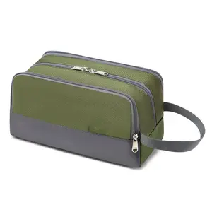 Boys Toiletry Bag -  Travel Dopp Kit with Mesh Pockets, Compact Organizer for Gym, Camping, Hiking (Army Green)