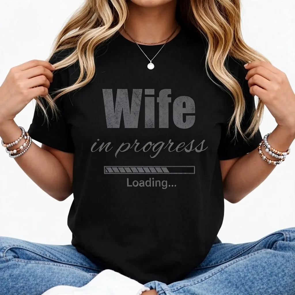 Engaged Soon To Be Married Wedding Bride T-Shirt Vintage Graphic Tee for Women Ultra-Soft Premium Drape Fabric Classic Unisex Fit Photorealistic Digital Prints Everyday