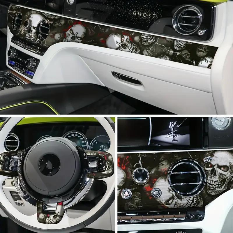 Creative Skull Pattern Car Sticker, Vinyl Wrap Roll Sticker, Anti-scratch Car Motorcycle Wrap Film, Car Exterior Decoration Accessories
