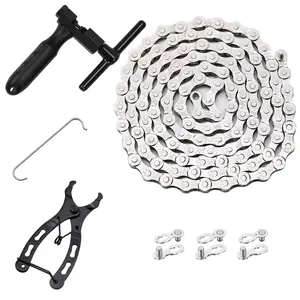Bike Chain Kit, 6/7/8 Speed Multi-Function Bike Mechanic Repair Kit, Chain Breaker and Bike Link Plier with Hook and 3 Pairs Bicycle Buckle, Reusable