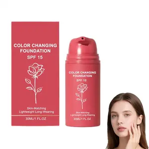 Color-Changing Foundation for Mature Skin, Hydrating Auto-Adjusting Formula, High Coverage Concealer for Fine Lines and Wrinkles
