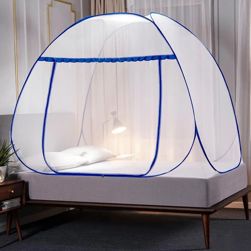 Mosquito Net Pop Up Tent for Bed,Bed Canopy with Net Bottom,Mosquito Netting Bed Tent,Bed,Suit for Indoor Outdoor,Camping Tent,Insect Screen(Blue)