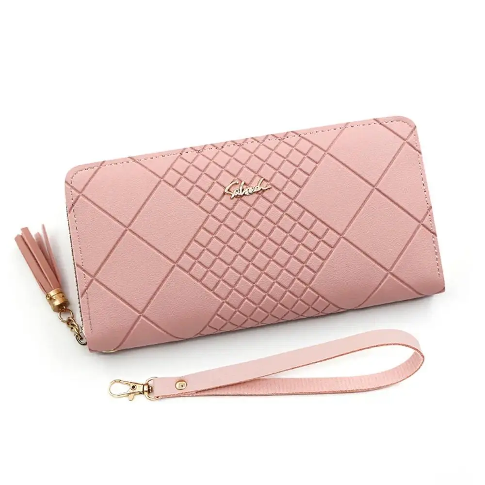 Women's Long Fringe Wallet, Korean Style Zipper Clutch Purse with Phone Holder Compartment, Trendy Wristlet Wallet with Multiple Storage Slots for Cards, Cash, Travel, Shopping and Daily Carry