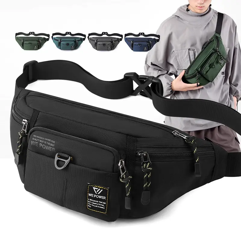 Wholesale new trend breast bag outdoor sports fanny bag mobile phone bag men's leisure messenger bag cashier bag simple backpack