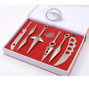 7pcs/box Naruto Cartoon  Anime Peripheral Sasuke Kakashi Kunai Shuriken Cosplay Fans Collection Birthday Gifts Toys
