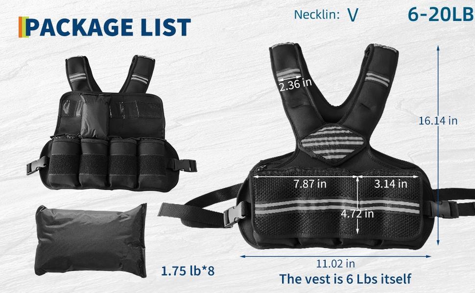 Adjustable Weight Vest for Men & Women – Neoprene Workout Vest for Running, Walking, Gym Training – Reflective Strips & Pockets for Phone/Keys