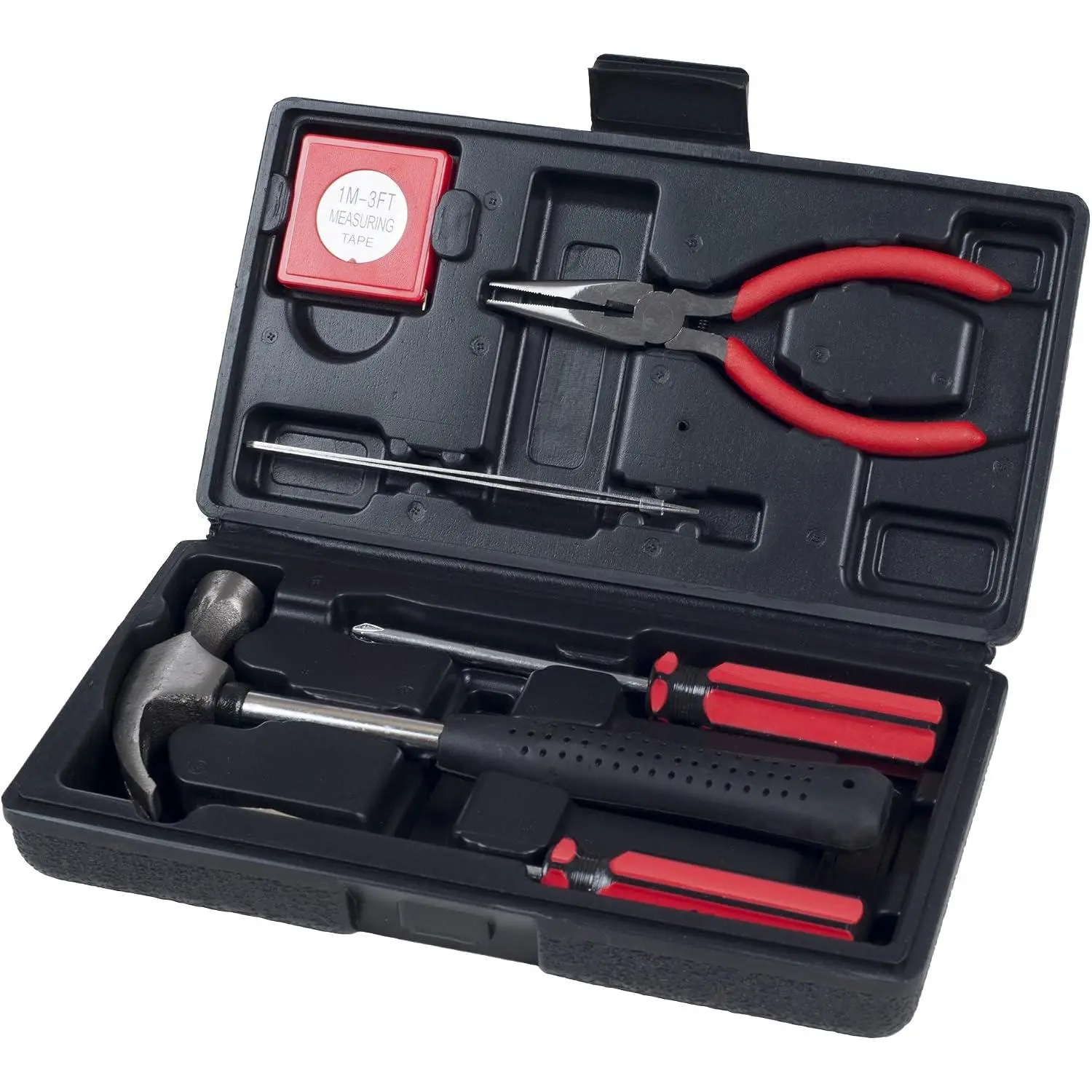 - 75-HT1007 Hand, Tool Set - 6 Piece by , Set Includes –, Screwdriver Set, Pliers (Tool Kit for the Home, Office, or Car) Black |   Tool Set with, Screwdriver Set, Pliers and Hardshell Case - DIY Repair Kit for Home, Office, or Car