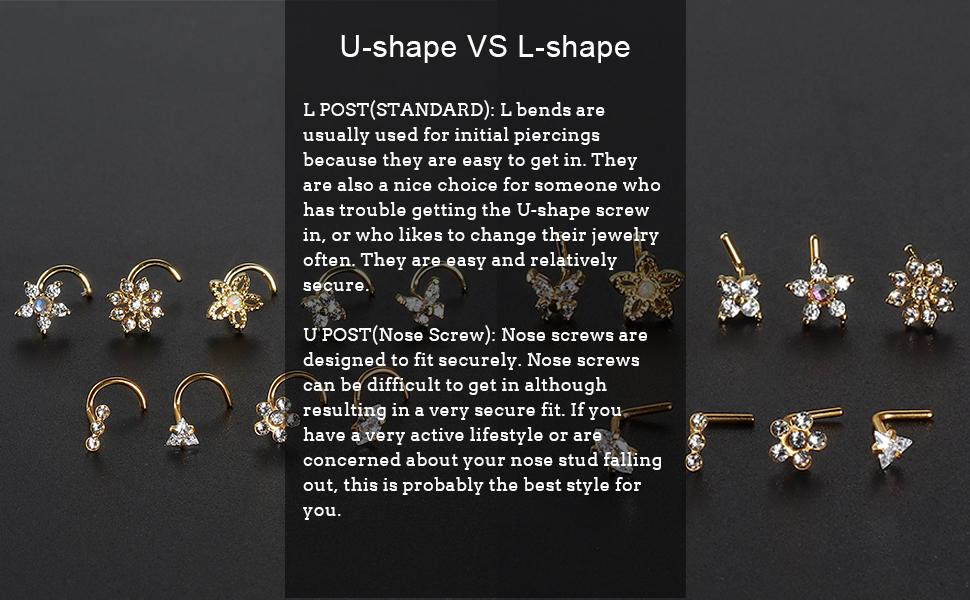 FUNRUN 9Pcs Nose Rings Studs with CZ Snowflake Star Top Surgical Steel L-Shaped Triple Linear Gem Ball Round Diamond Cork Skew Nose Piercing Jewelry FUNRUN 9Pcs Nose Rings Studs with CZ Snowflake Star Top Surgical Steel L-Shaped Triple Linear Gem Ball Round Diamond Cork Skew Nose Piercing Jewelry