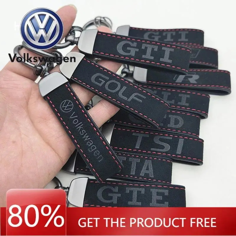 For VW Volkswagen Jetta MK5 Golf 2025 Suede Leather Logo Car Keychain For Volkswagen VW Golf GTI R Line GLI GTD GTE JETTA TDI TS