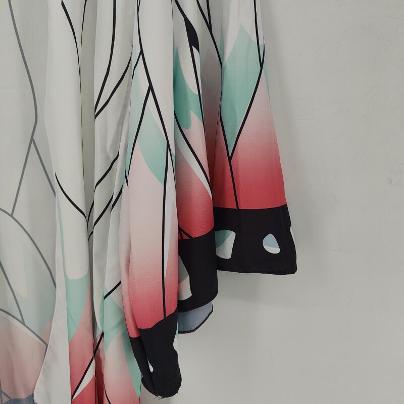 Japanese Anime Kochou Shinobu Cosplay Costume Summer Woman Kimono Cardigan Cloak Beach Vacation Bikini Butterfly Robe Tops