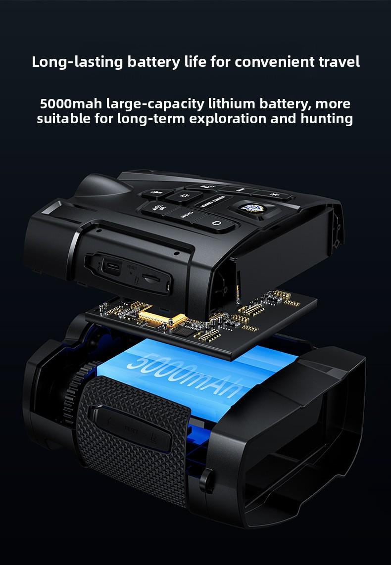 4K Digital Night Vision Binoculars with 800m Range - High Definition Infrared Camera for Camping, Hunting, and Wildlife Observation - Rechargeable