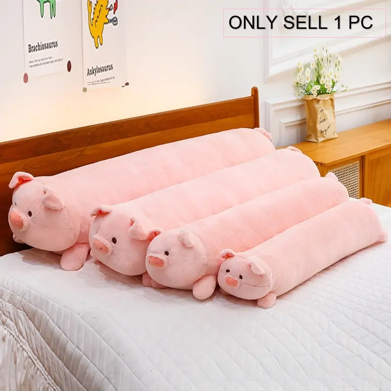 Cute Pig Shaped Throw Pillow Soft Plush Back Cushion Large Comfortable Headboard Backrest Pillow Ideal Decor For Girls Bedroom Dorm Sofa Bed Fluffy Cozy Decorative Waist Support Pillow Lovely Pig Stuffed Cushion Gift For Women Home Decor