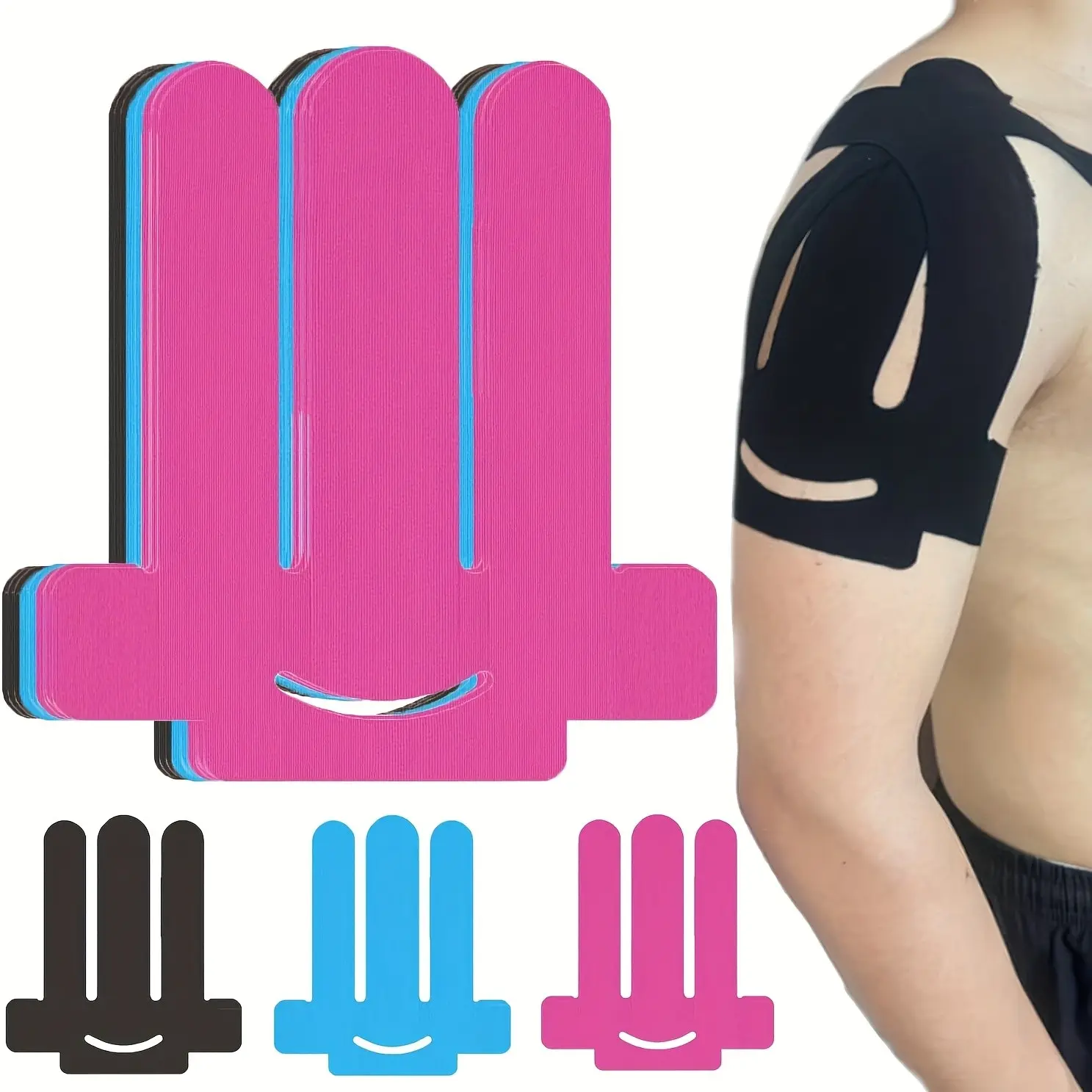 10 Pcs Pre-Cut Kinesiology Tape, Knee Support Sports Bandage, Durable Athletic Knee Patch, Muscle & Basketball Fitness, Random Colors