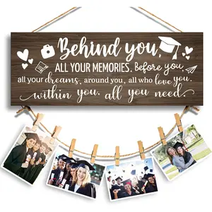 2026 Graduation Gift for Her Him, Behind You, All Your Memories-Congratulations Inspirational High School College Graduation Picture Frame for Her Best Friend, Going Away Gifts