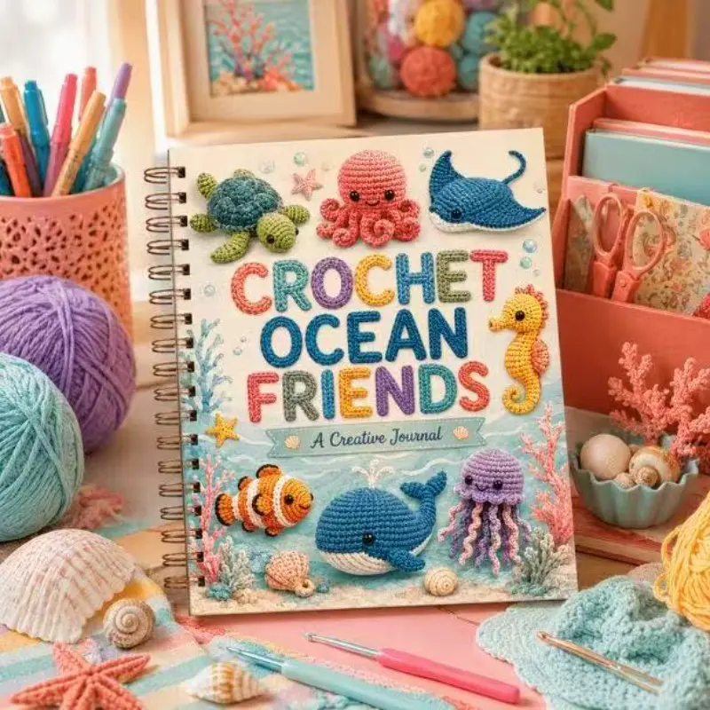 Creative Crochet Companion Notebook, Metal Wire Binding, Fully Laid Flat, Ideal for Knitting Reference, Perfect Holiday Gift