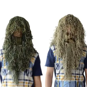 Outdoor Hunting Hat Sniper Camouflage Mask, Mosquito Protection Head Cover, Breathable Stealth Gear for Cs Games, Concealment Clothing