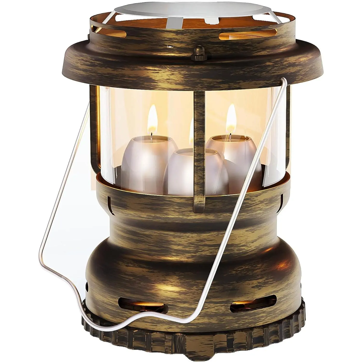 Emergency Candle Lantern for Power Outages  Vintage Decorative Candle Lantern for Real Candles, Outdoor Portable Camping Survival Lighting