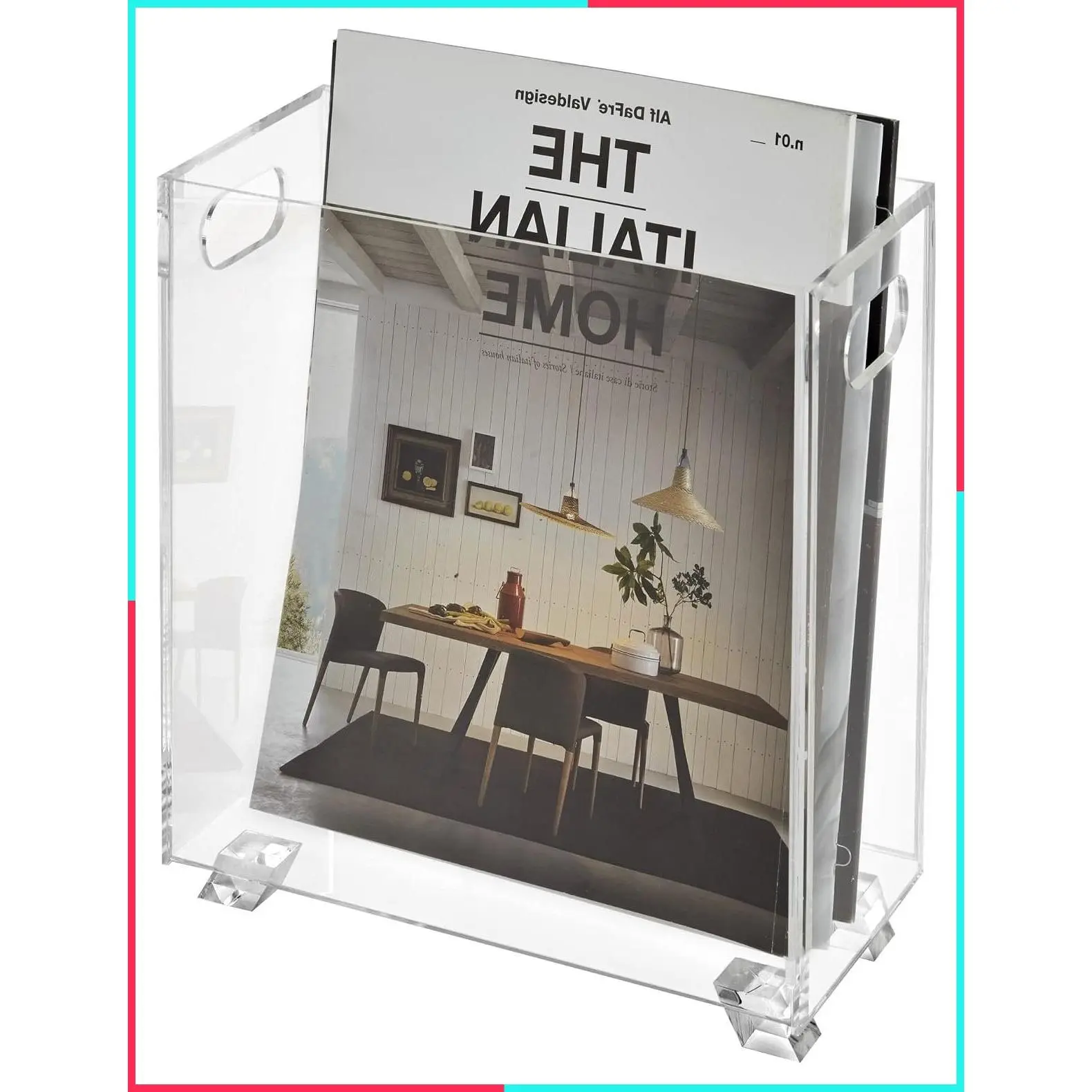 Crystal Clear Acrylic Magazine Holder - Shatterproof - Open Top - Space Saver - For Magazines, Publications, Office Desk, Reception, Waiting Room