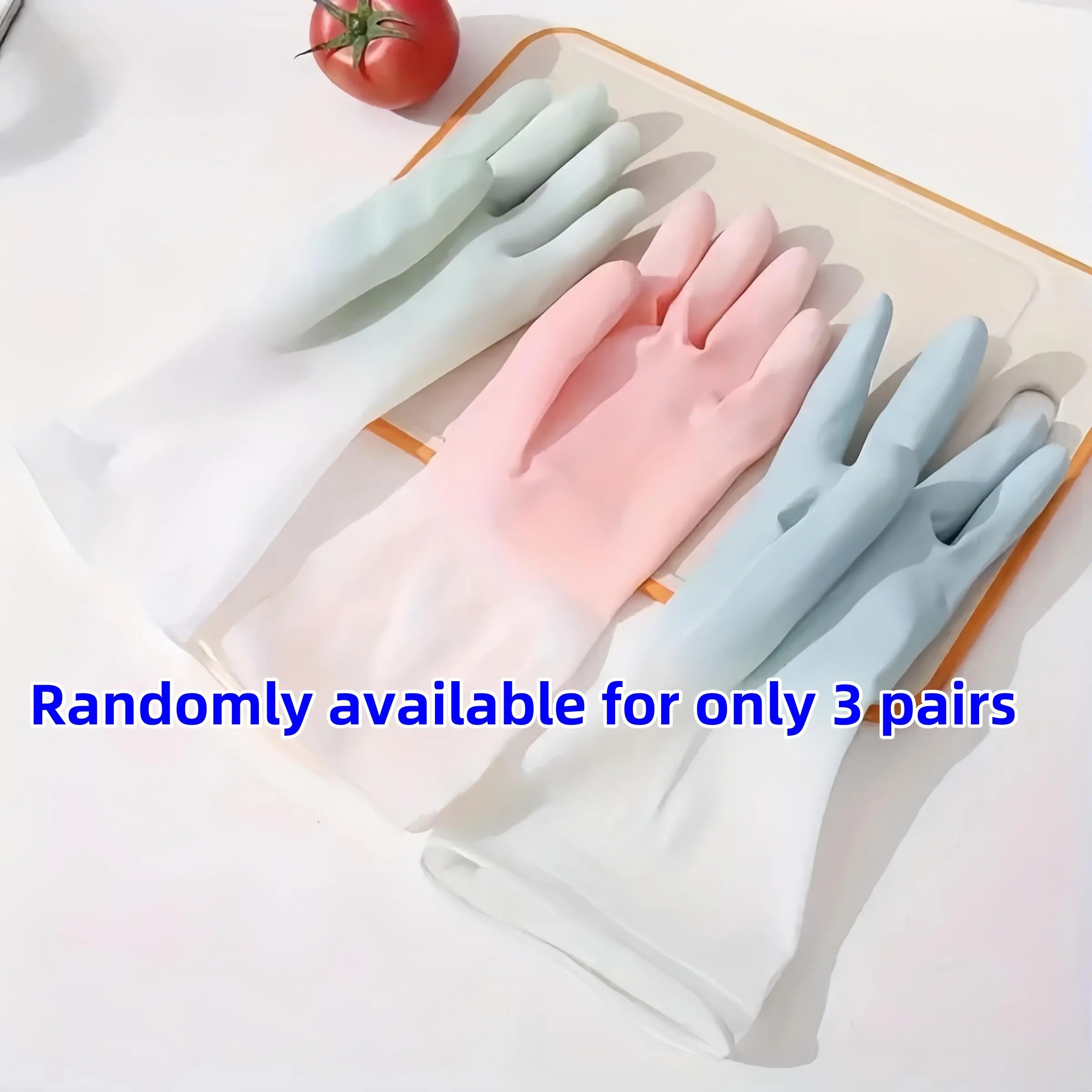 Household Cleaning Gloves, 3 Pairs Waterproof Kitchen Dishwashing Gloves, Non-slip Household Gloves, Durable Cleaning Supplies