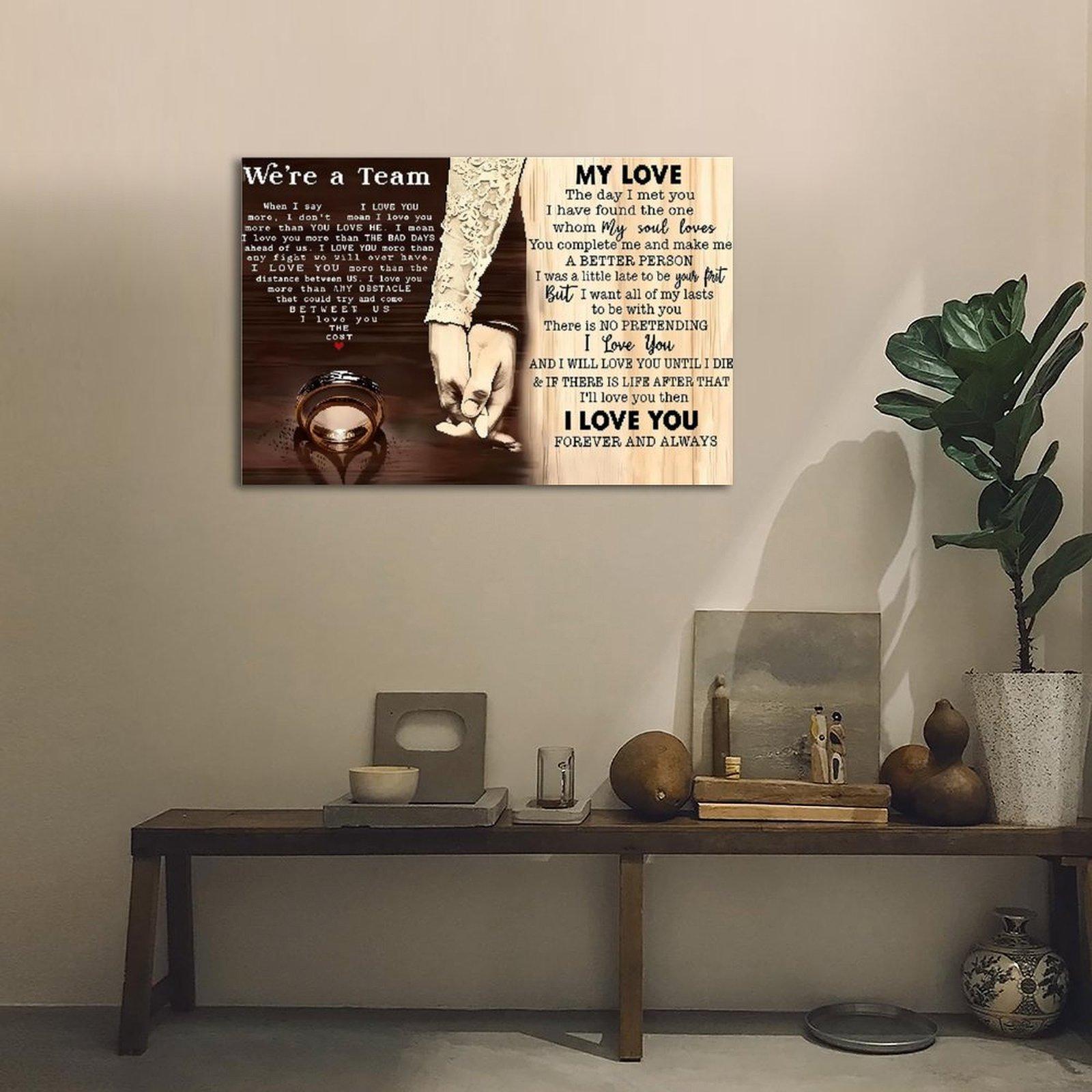 Love And Partnership couple Themed Aesthetic Room Poster Canvas Poster, Cute And Vibrant Poster for Bedroom, Dorm, Gaming Setup