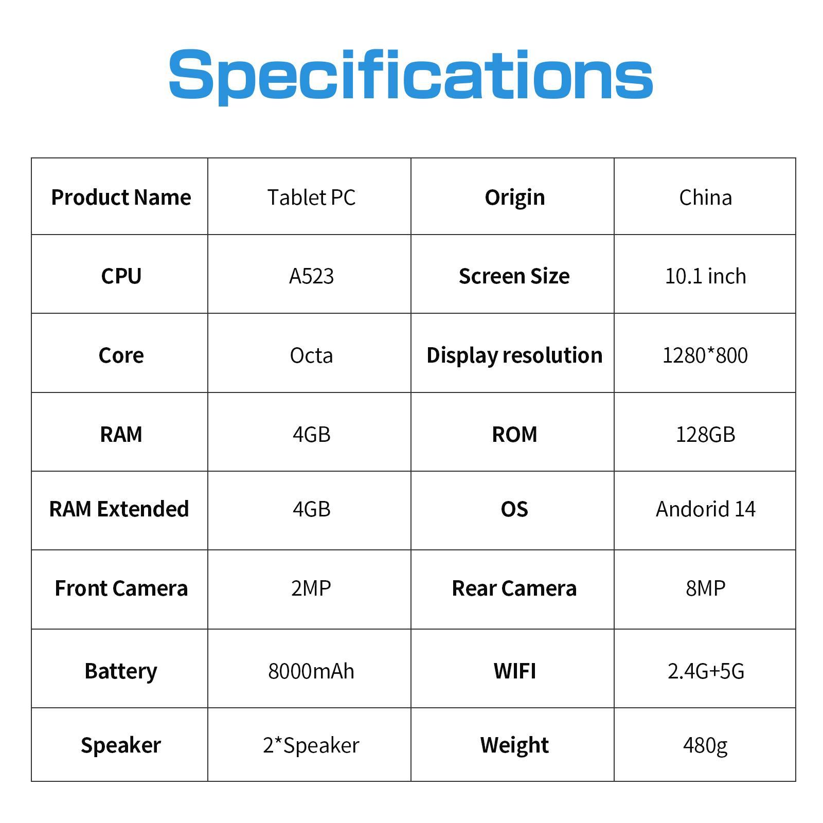 10.1 Inch Android Tablet, USB Charging Large Storage Entertainment Office Dual Channel Speaker with BT Keyboard & Mouse, Office Equipment, Portable Tablet