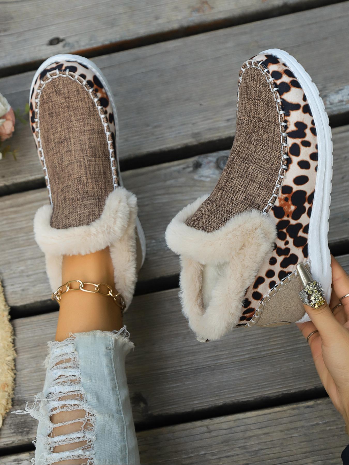 Women's Fashionable Patchwork Design Sneakers, Casual Comfortable Warm Soft Sole Shoes for Fall & Winter, Female All-match Round Toe Sports Shoes for Daily Wear, Lightweight Slip Ons, Patchwork Walking Shoes