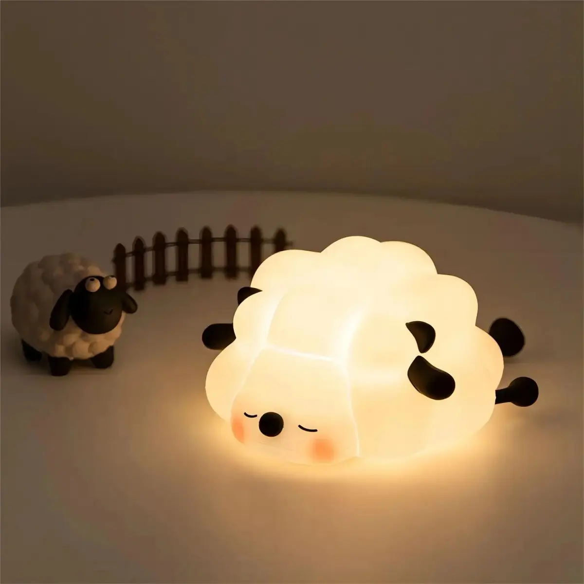 Lune Cove Cute LED Night Light Panda Sheep Rabbit Silicone Nightlights Timing USB Rechargeable For Bedroom Decoration Kids Birthday Giftspooky lights string lights fairy lights porch yard window mantel haunted house Halloween party outdoor props