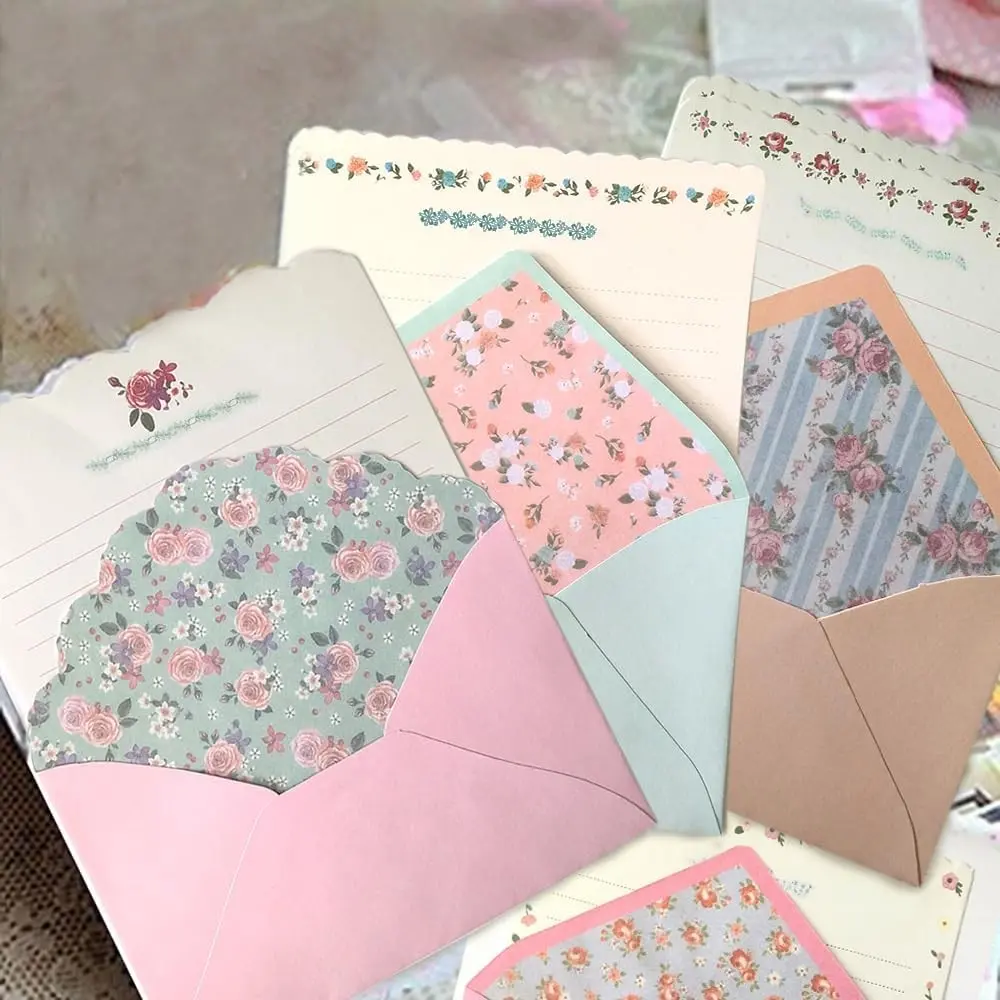 32 Cute Kawaii Writing Paper with 16 Envelopes - 7.1x5.2 inch Letter Paper Stationery Set, Lovely Special Design