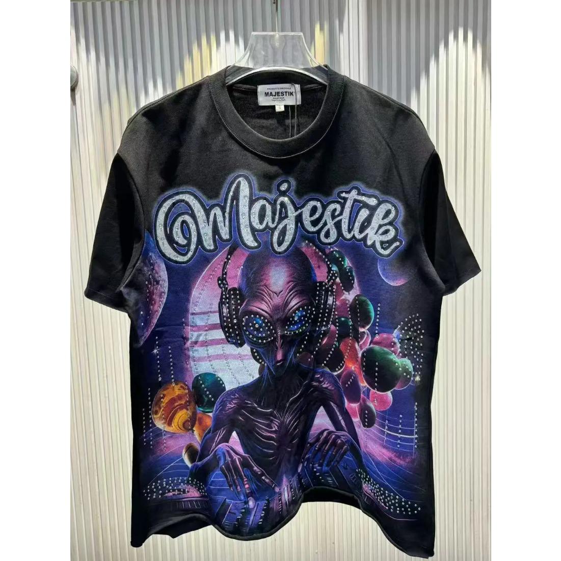 treetwear Shining Diamond Cotton Washed Summer Mens T-shirt Crew Neck Vintage Rhinestone Short Sleeve Top Tees Oversized Trendy Graphic Tee Urban Fashion Cool Casual Style Unisex Fashionable Summer Look