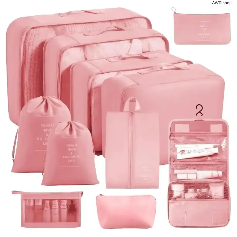 7Pcs Travel Packing Cube Set, Large Capacity Waterproof Luggage Organizer Bags, Lightweight Compression Storage Pouches for Clothes, Shoes and Toiletries, Great for Business Trips, Vacation and Long Travels