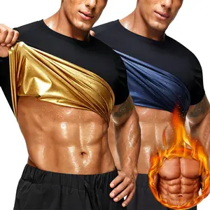 Men's Sauna Tops for Workout Sweat T-Shirt Gym Exercise Waist Trainer Body Shaper Fitness Shapewear