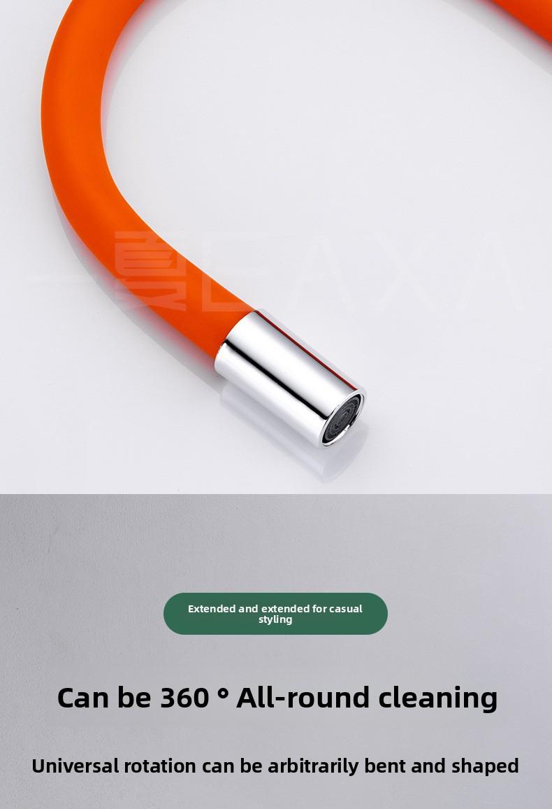 Universal Flexible Faucet Extender Tube with 360° Swivel Anti Splash Water Supply Hose Bendable Shape Holding Extension Pipe