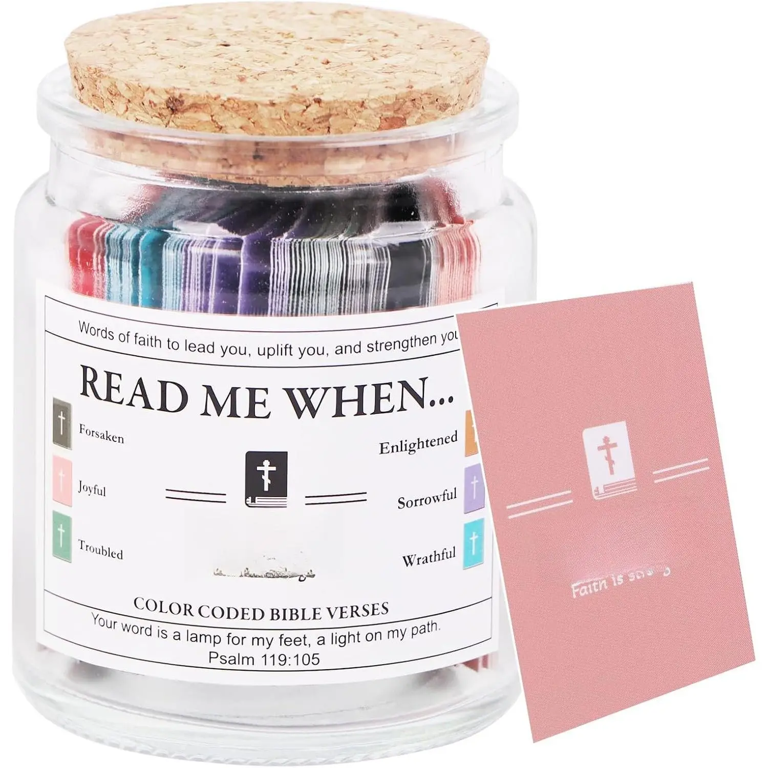 Verse Jar with 102 Inspirational Verses: Read Me When Jar For Daily Encouragement, Daily Affirmation Cards, Christian Gifts For Women and Men, Religious  For Mom