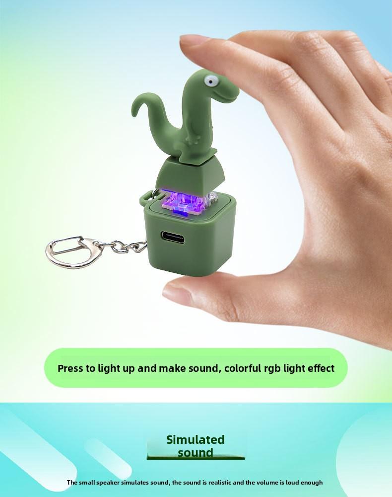 Lizard, frog, and small scallop button keychain – rechargeable LED light, color-changing sound toy |   Valentine's Day gift (suitable for children and adults)