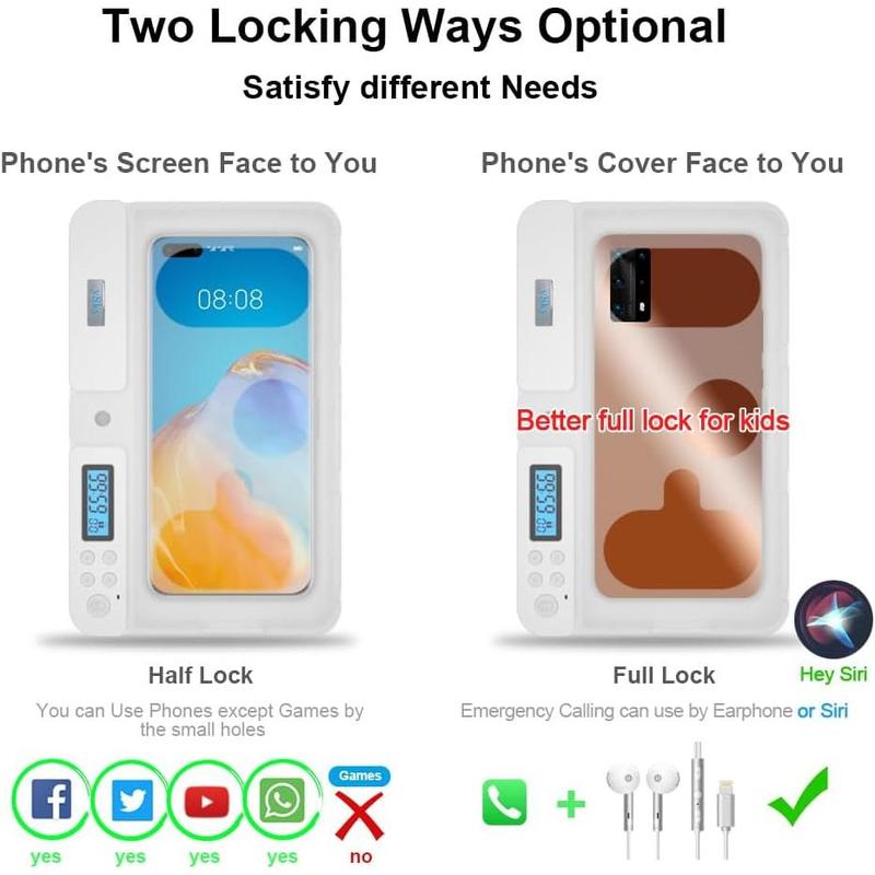 Portable  Auto Phone Timer Lock Box for  and Android Phones, Self-Control Timer Locker to Help ,Students, Adults Focus , Excessive , Mobile Phone Addiction()