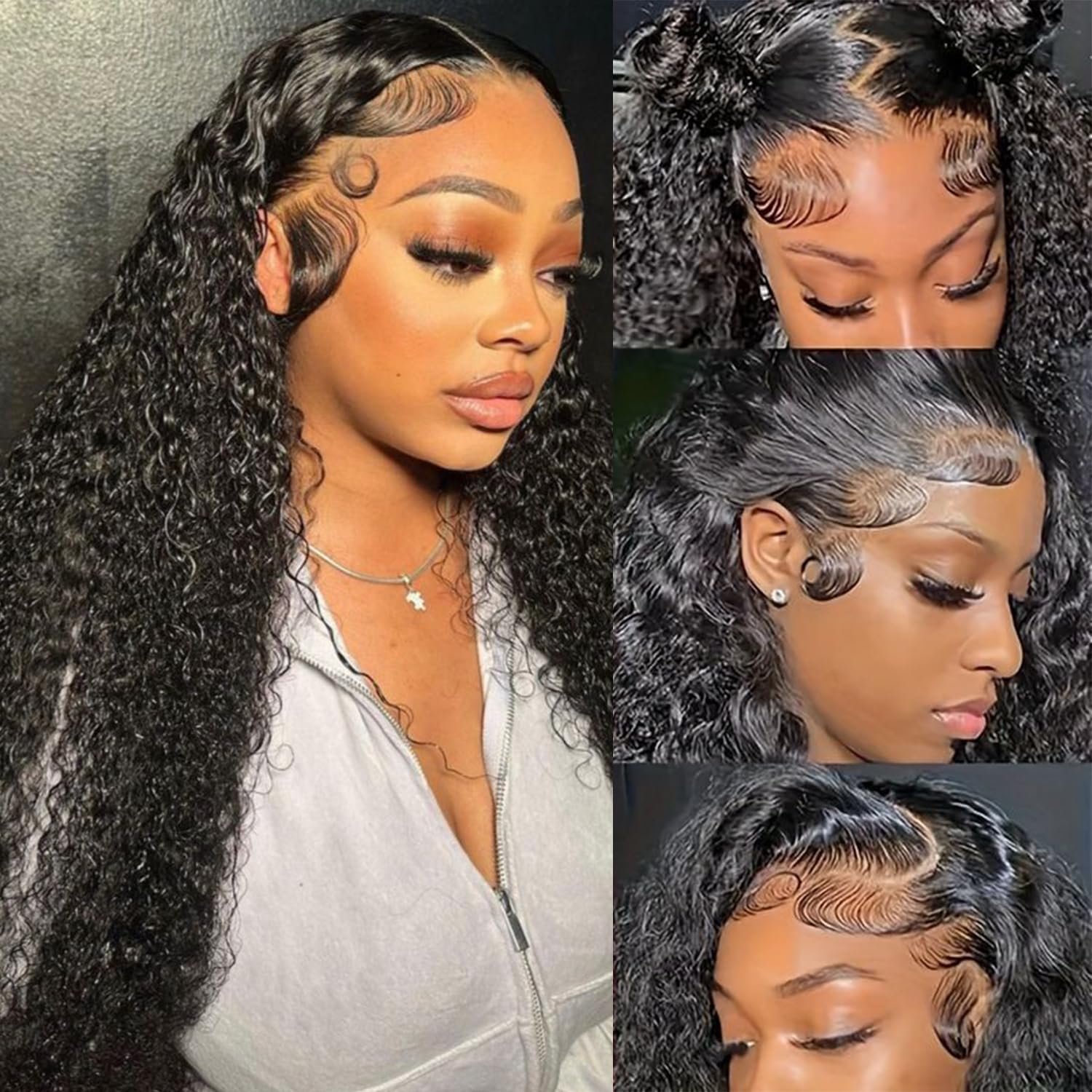 Bling Hair Deep Wave 13x6 Wigs 13x4 13x6 Hd Transparent Lace Frontal Wigs Human Hair Curly Wigs For Women Pre Plucked Natural Hairline 180% Density