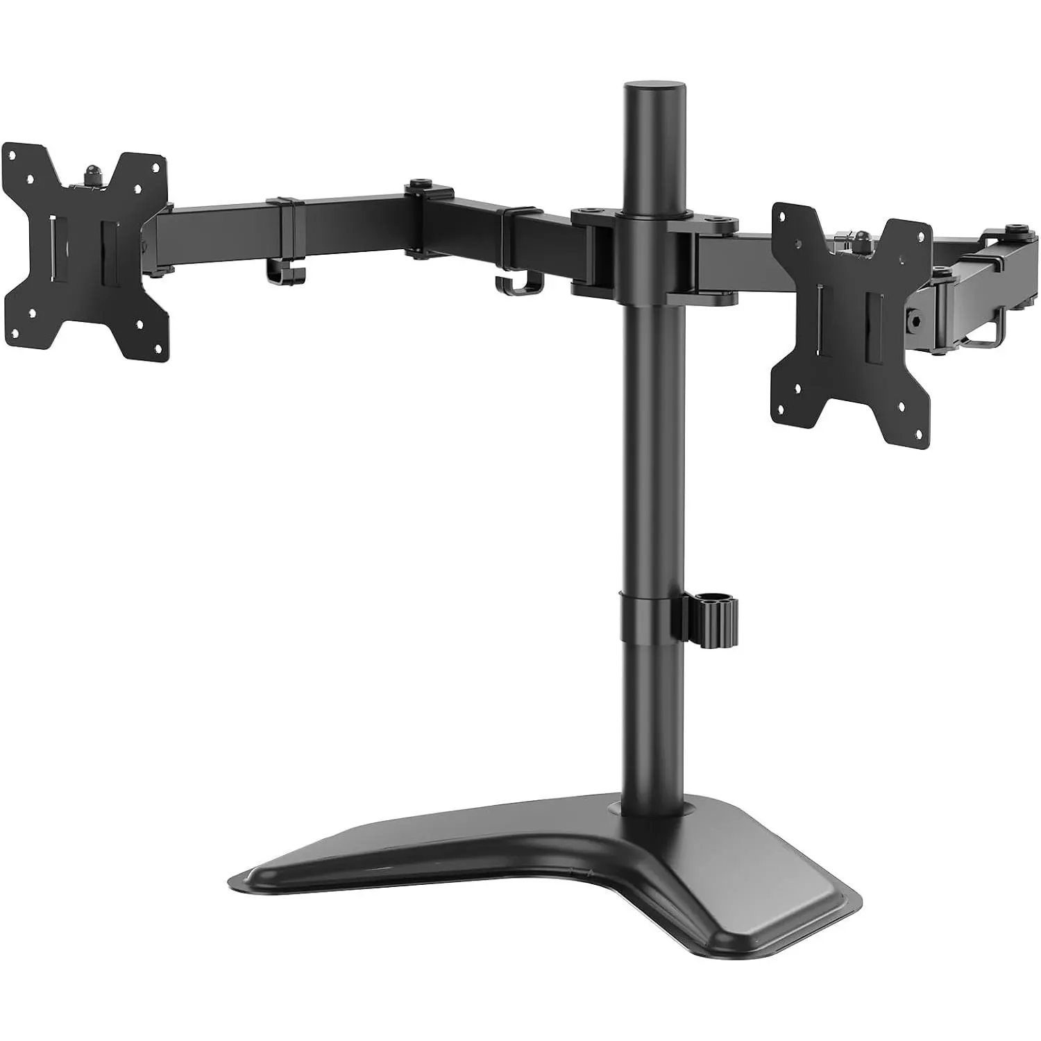 Stand, Freestanding Full Motion  Desk Mount Fits 2 Screens up to 27 inches,  Monitors Arm Fits up to 22lbs, VESA 75x75 100x100 (MF002LM), Black