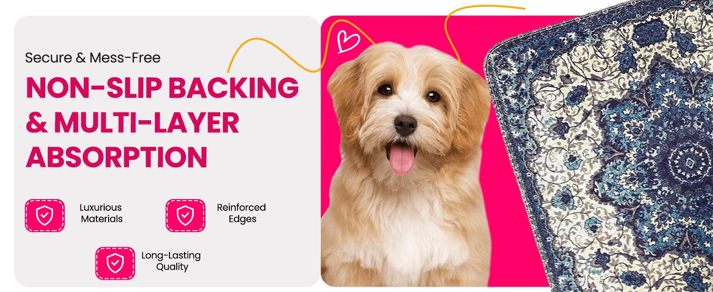 Washable Pee Pads for Dogs and Cats - Super Absorbent Reusable Puppy Training Pads - 100% Waterproof, Leak-Proof & Non-Slip Whelping Pads for Pet Housebreaking