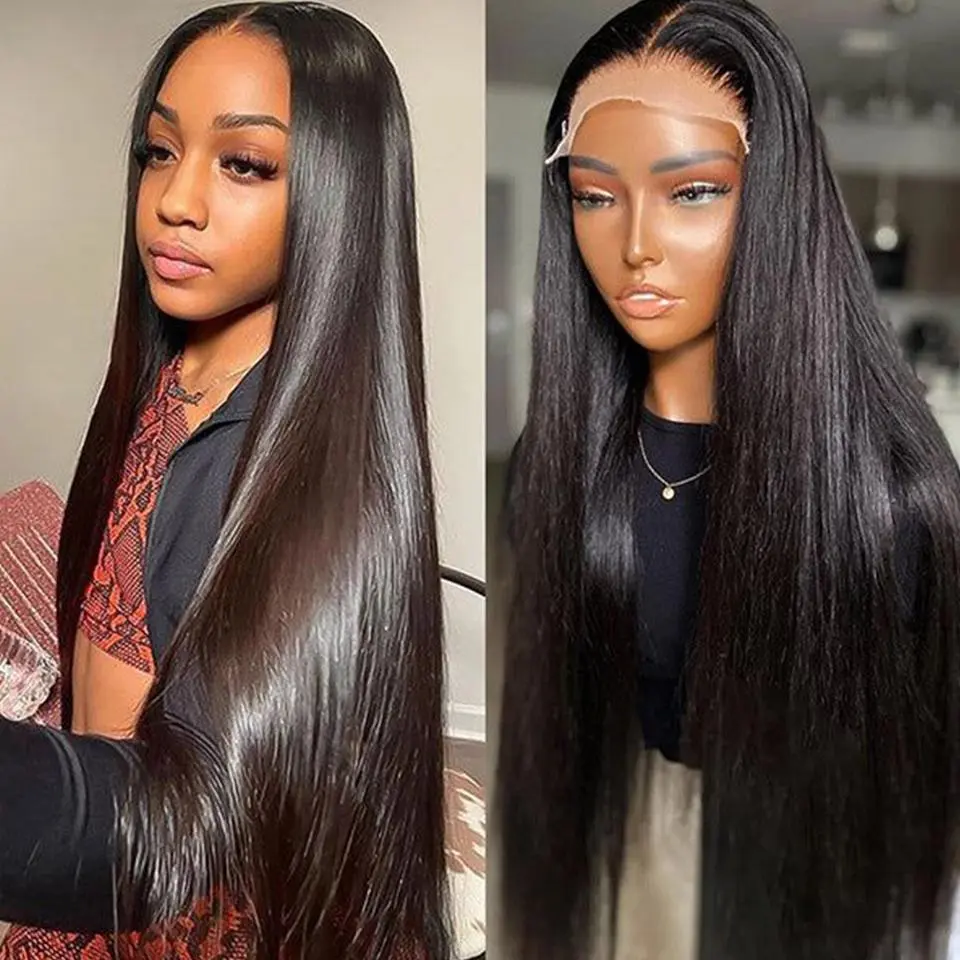 13X4 Lace Front Wig Bone Straight 180% Density Malaysia Remy Human Hair Wigs For Black Women Pre Plucked Lace Frontal Wigs