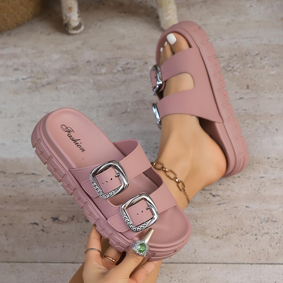 OFIREND Women's Bohemian Platform Sandals - Fashionable Wedge Shoes with Adjustable Buckle Foot Straps, Wide Thick Sole Slippers, Non-Slip TPR Sole, Cushioned Insole, Embellished Faux Cover for Summer Beach Vacation | Women's Shoe