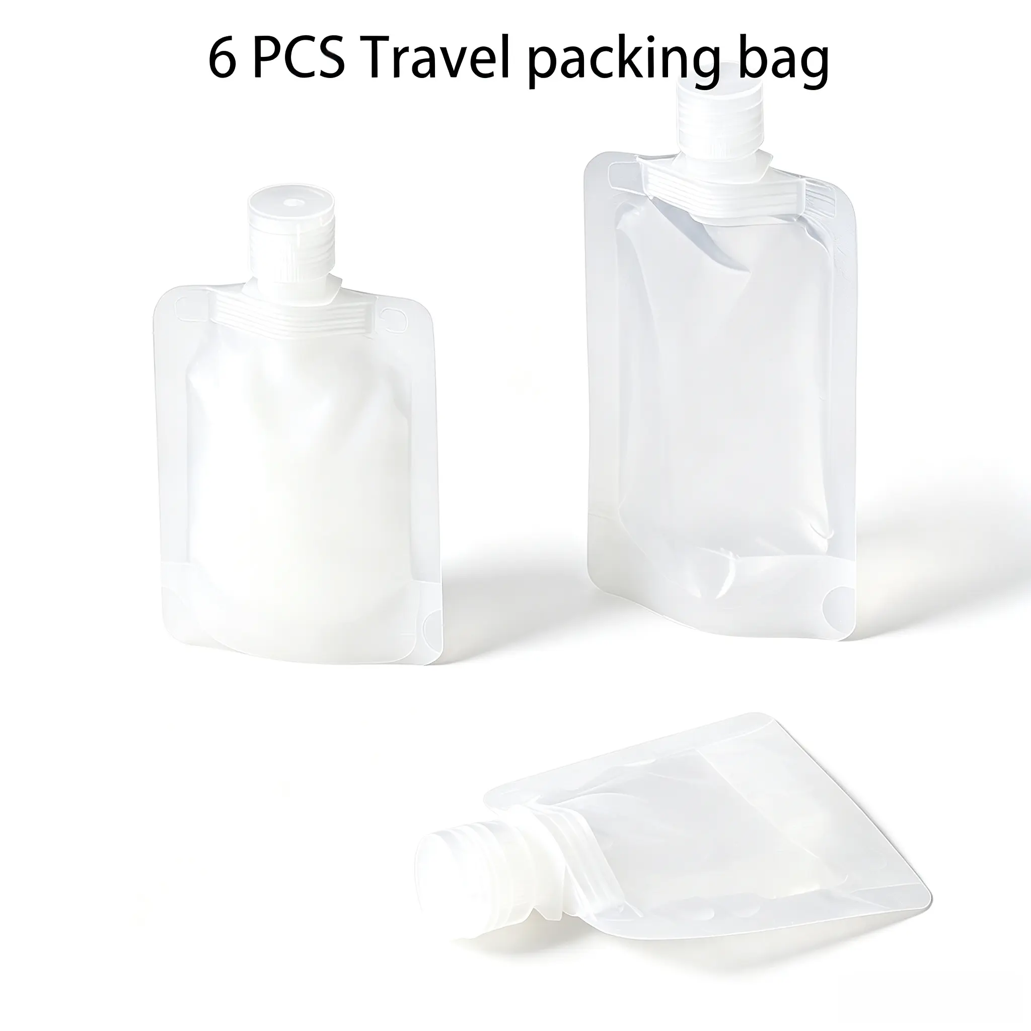 6 Counts Reusable Plastic Pouches, Versatile Liquid Carriers for Picnics and Outings-YY1