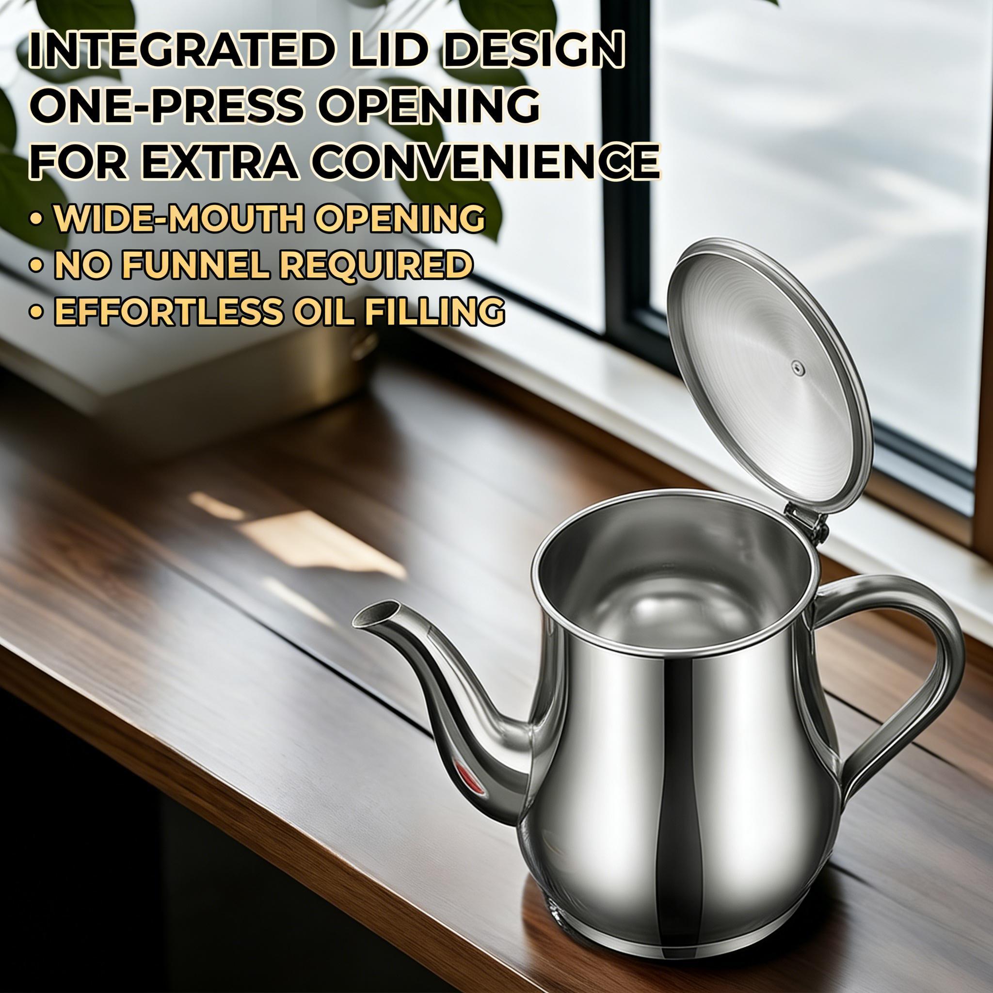 24oz & 32oz stainless steel oil storage pots come with filters, serving as multi-purpose oil separators. Non-stick and easy to clean, ideal for storing frying oil and cooking grease.