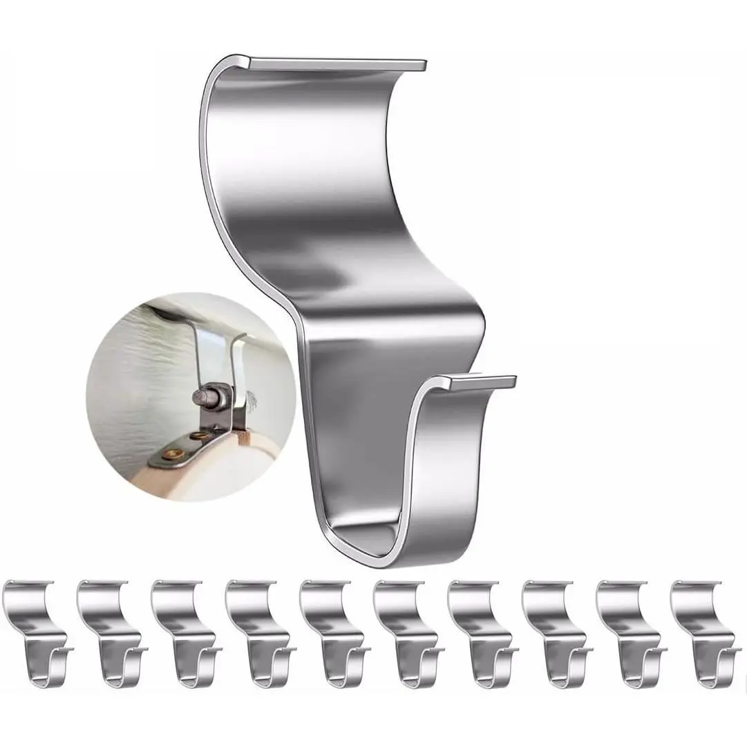 Heavy Duty Vinyl Siding Hooks Hanger 10-Pack - No-Hole Hangable Stainless Steel Clips for Easy Installation, Decorating Wreaths & Light Items on Horizontal Patio Vinyl Siding, Decoration, Door