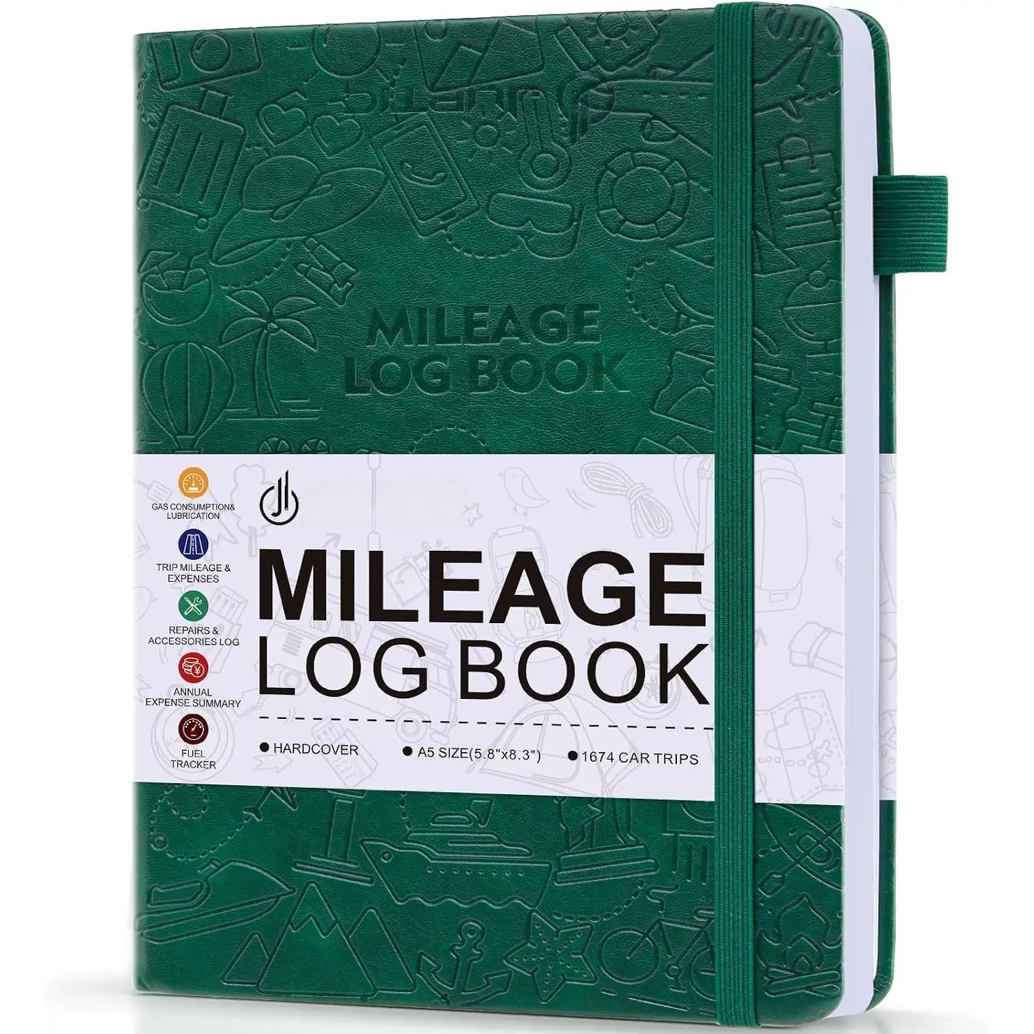 A5 Auto Mileage & Maintenance Log Book for Drivers - 1674 Entries, Green, Tax-Ready - Tracks Trips, Expenses, Repairs, Lubrication - Ideal for Business & Tax Records (Accounting Office Stationery)