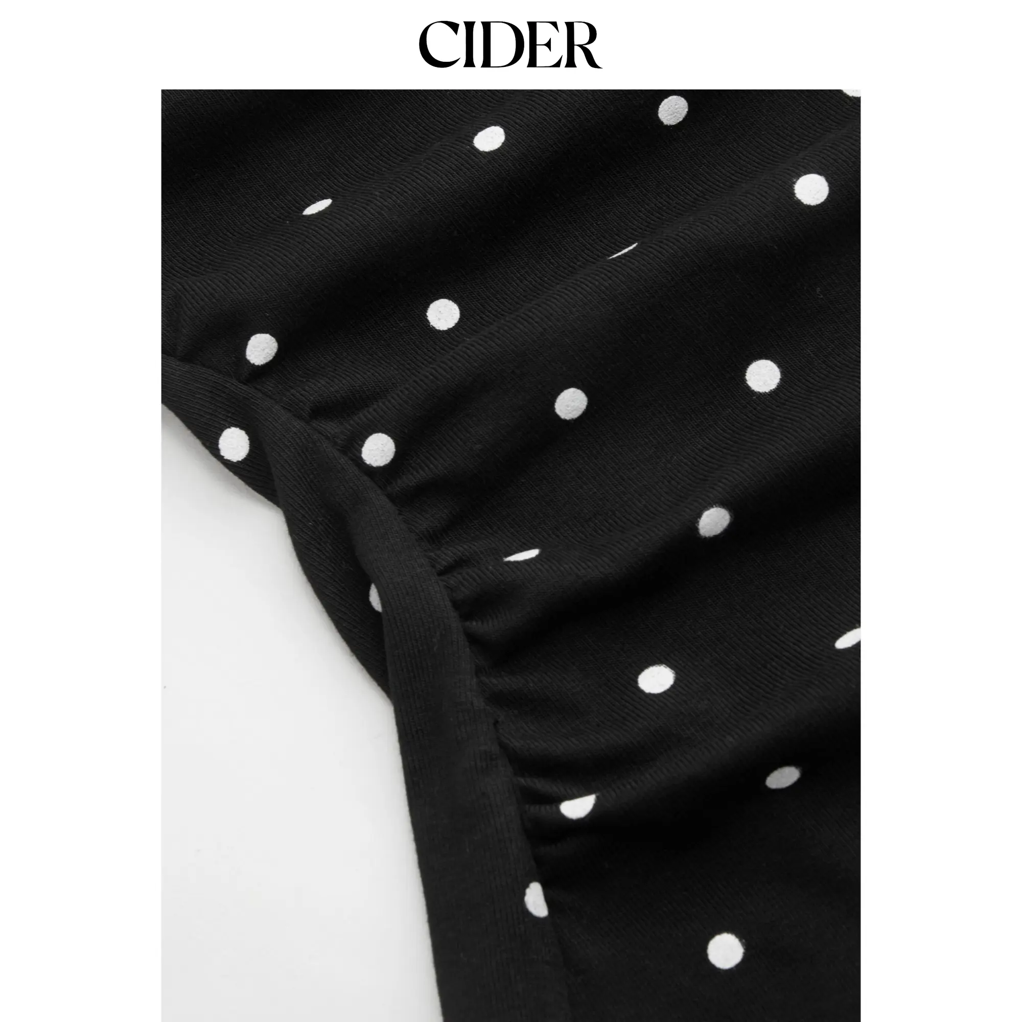 Cider Cotton-blend Boat Neck Knotted Polka Dot Ruched Tank Top