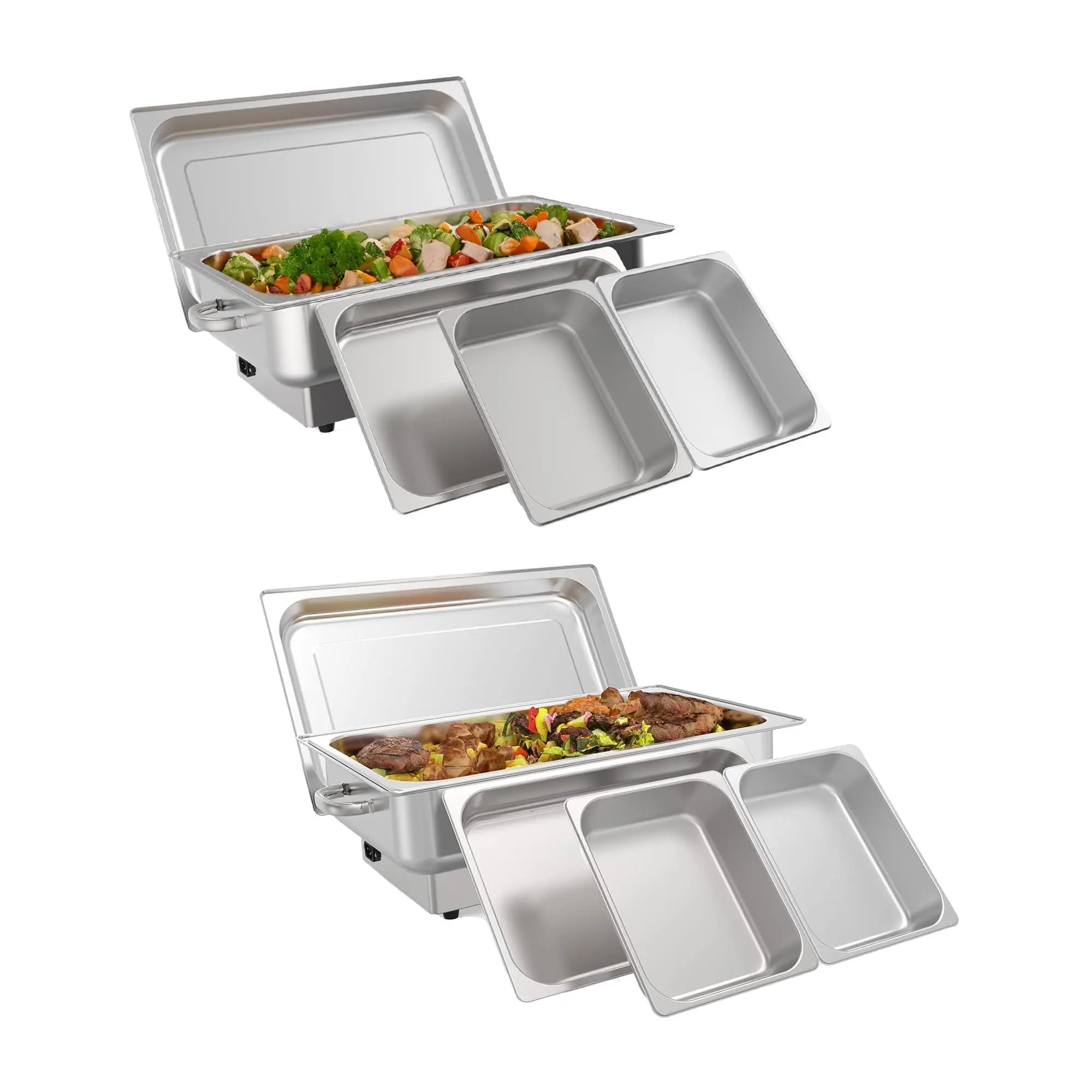 Gaomon 2-Pack Electric Chafing Dish Buffet Set - 9QT Stainless Steel Food Warmers with Digital Temperature Control - Portable Buffet Servers & Warming Tray for Parties, Catering Events,graduation
