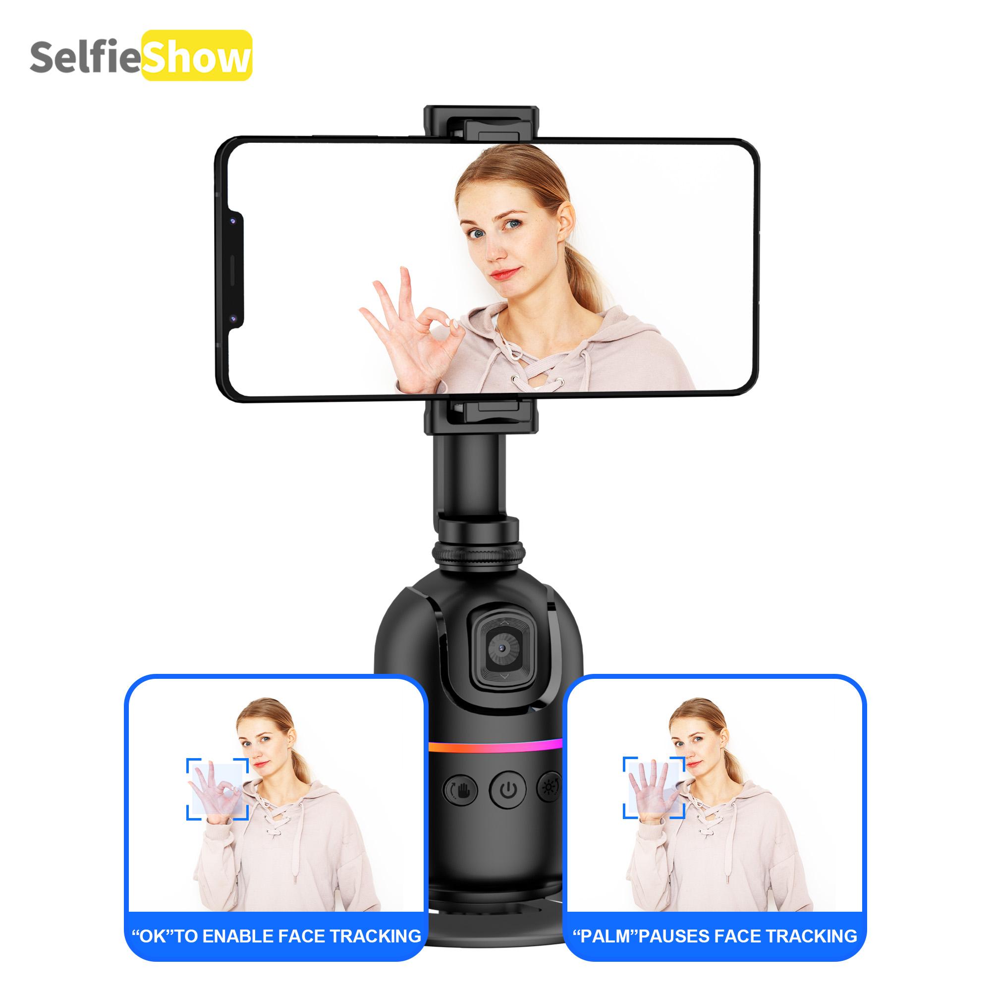 360° Rotatable Phone Holder, USB Rechargeable Smart Face Recognition Selfie Stick, Anti-shake Panoramic Shooting Phone Holder for Travel & Photography, Rotating Stand 360° Rotatable Phone Holder, USB Rechargeable Smart Face Recognition Selfie Stick, Anti-shake Panoramic Shooting Phone Holder for Travel & Photography, Rotating Stand