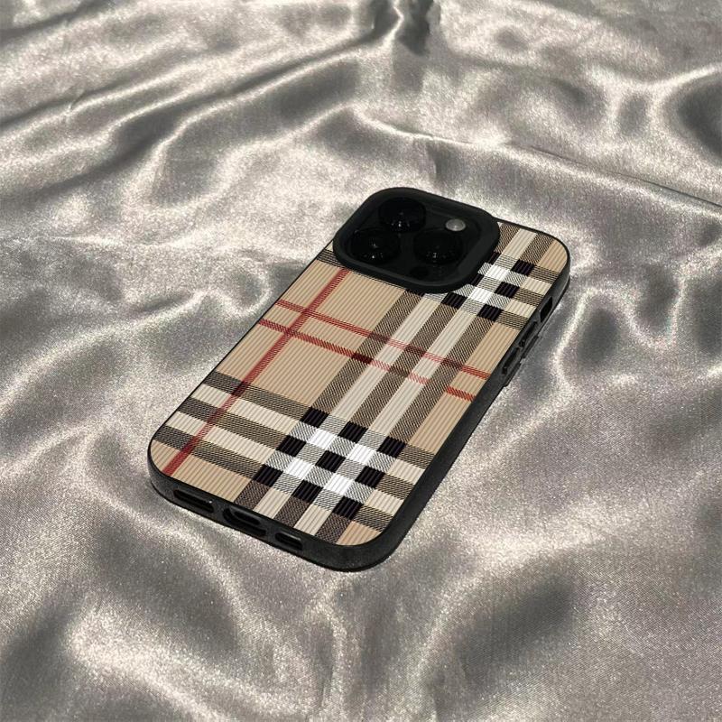 Creative Simple Plaid Frosted Shockproof Durable Smartphone Cover, Drop-Resistant Protection for iPhone 15/14 Pro Max/13 Pro/12/11, Handheld Device Accessories