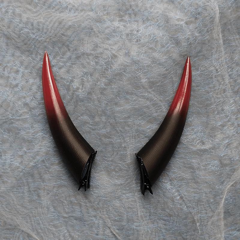10/14/18cm Gradient Halloween Devil Horns Cosplay Horns Head Clip Headwear Cool Dark Gothic Hairwear Cosplay Props Accessories