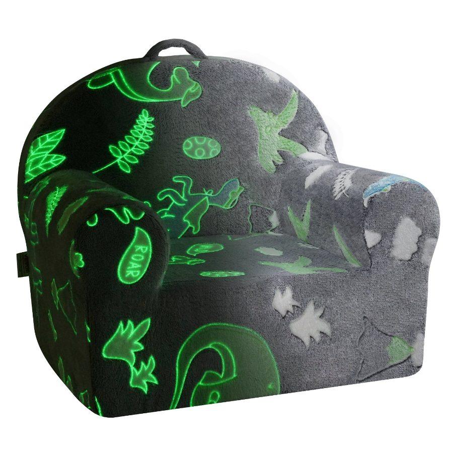 VEVOR Toddler Chair, Kids Armchair Comfy, Toddler Couch Sofa Bed Glow in The Dark, Kids Chair Seat Playroom Furniture for Kids Girls Boys, Grey